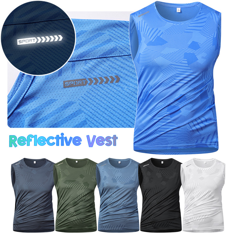 Cycling Gear Vest - Męska kamizelka odblaskowa do biegania, letnia,